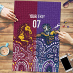 Broncos Vs Storm Rugby NRL Custom Indigenous Puzzle Fight To The Last - Aussie Hoodie