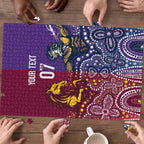 Broncos Vs Storm Rugby NRL Custom Indigenous Puzzle Fight To The Last - Aussie Hoodie