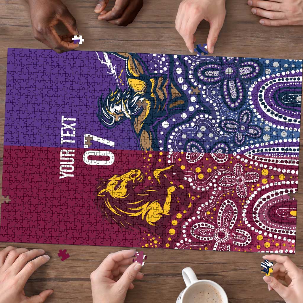 Broncos Vs Storm Rugby NRL Custom Indigenous Puzzle Fight To The Last - Aussie Hoodie