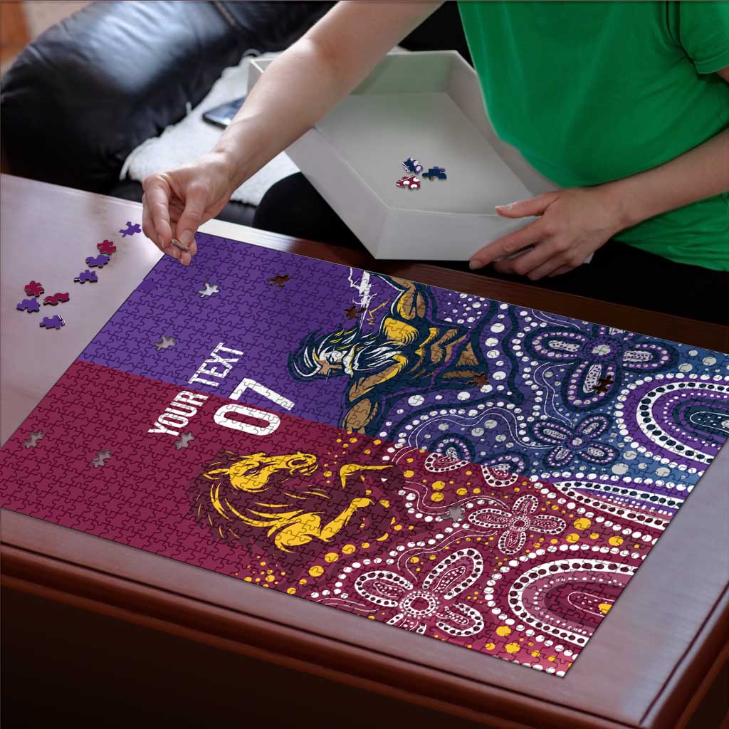 Broncos Vs Storm Rugby NRL Custom Indigenous Puzzle Fight To The Last - Aussie Hoodie