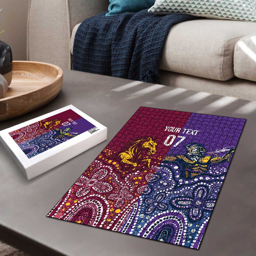 Broncos Vs Storm Rugby NRL Custom Indigenous Puzzle Fight To The Last - Aussie Hoodie