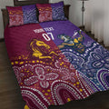Broncos Vs Storm Rugby NRL Custom Indigenous Quilt Bed Set Fight To The Last - Aussie Hoodie