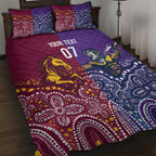 Broncos Vs Storm Rugby NRL Custom Indigenous Quilt Bed Set Fight To The Last - Aussie Hoodie