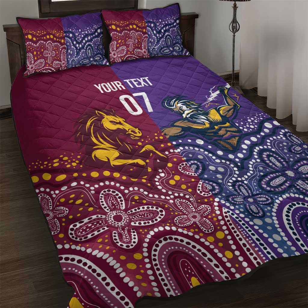 Broncos Vs Storm Rugby NRL Custom Indigenous Quilt Bed Set Fight To The Last - Aussie Hoodie