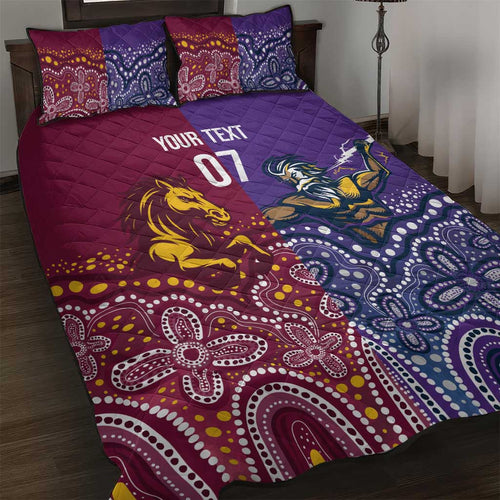 Broncos Vs Storm Rugby NRL Custom Indigenous Quilt Bed Set Fight To The Last - Aussie Hoodie