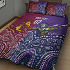 Broncos Vs Storm Rugby NRL Custom Indigenous Quilt Bed Set Fight To The Last - Aussie Hoodie