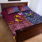Broncos Vs Storm Rugby NRL Custom Indigenous Quilt Bed Set Fight To The Last - Aussie Hoodie