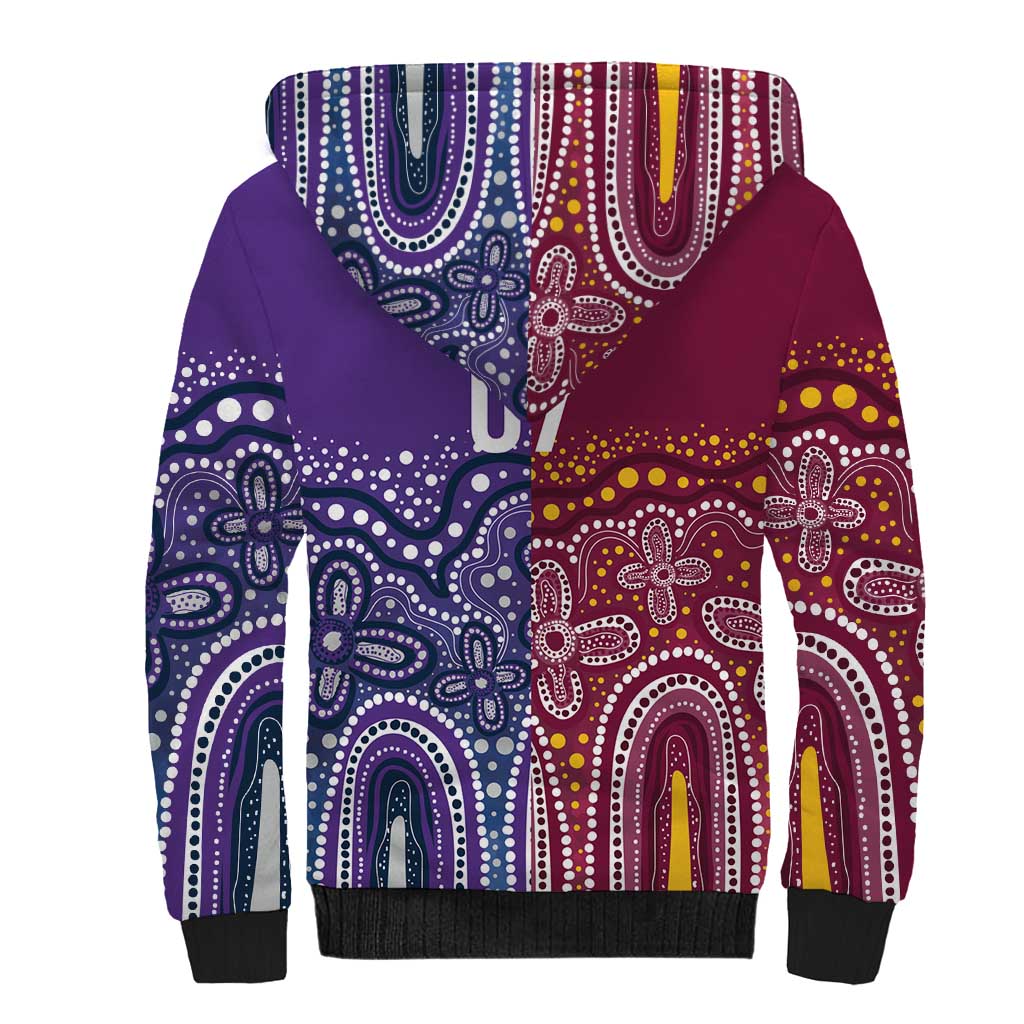 Broncos Vs Storm Rugby NRL Custom Indigenous Sherpa Hoodie Fight To The Last - Aussie Hoodie
