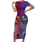 Broncos Vs Storm Rugby NRL Custom Indigenous Short Sleeve Bodycon Dress Fight To The Last - Aussie Hoodie