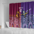Broncos Vs Storm Rugby NRL Custom Indigenous Shower Curtain Fight To The Last - Aussie Hoodie