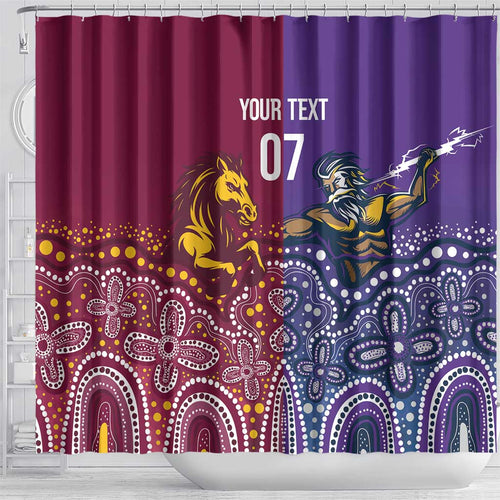 Broncos Vs Storm Rugby NRL Custom Indigenous Shower Curtain Fight To The Last - Aussie Hoodie