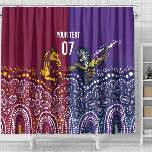 Broncos Vs Storm Rugby NRL Custom Indigenous Shower Curtain Fight To The Last - Aussie Hoodie
