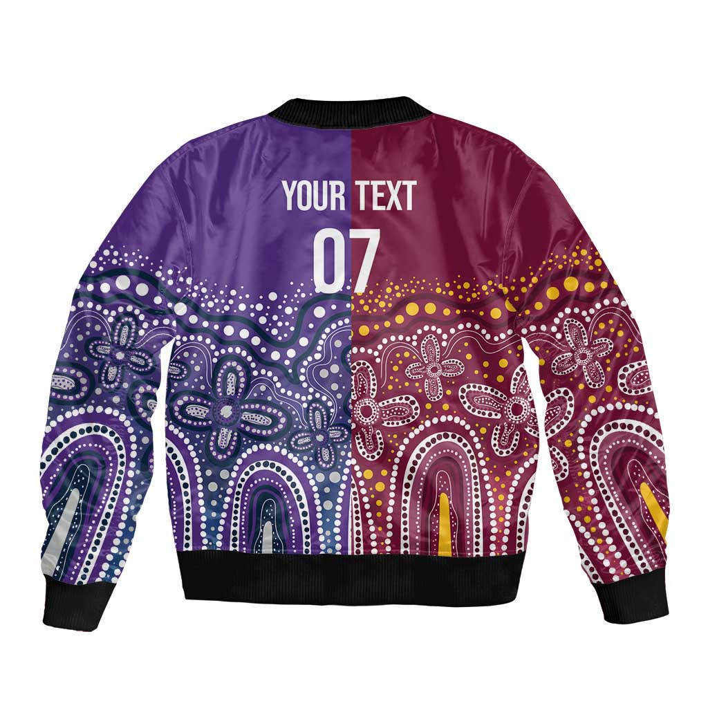 Broncos Vs Storm Rugby NRL Custom Indigenous Sleeve Zip Bomber Jacket Fight To The Last - Aussie Hoodie