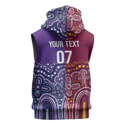 Broncos Vs Storm Rugby NRL Custom Indigenous Sleeveless Hoodie Fight To The Last - Aussie Hoodie