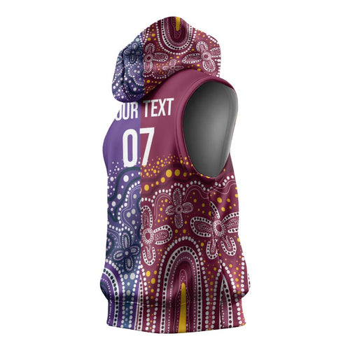 Broncos Vs Storm Rugby NRL Custom Indigenous Sleeveless Hoodie Fight To The Last - Aussie Hoodie