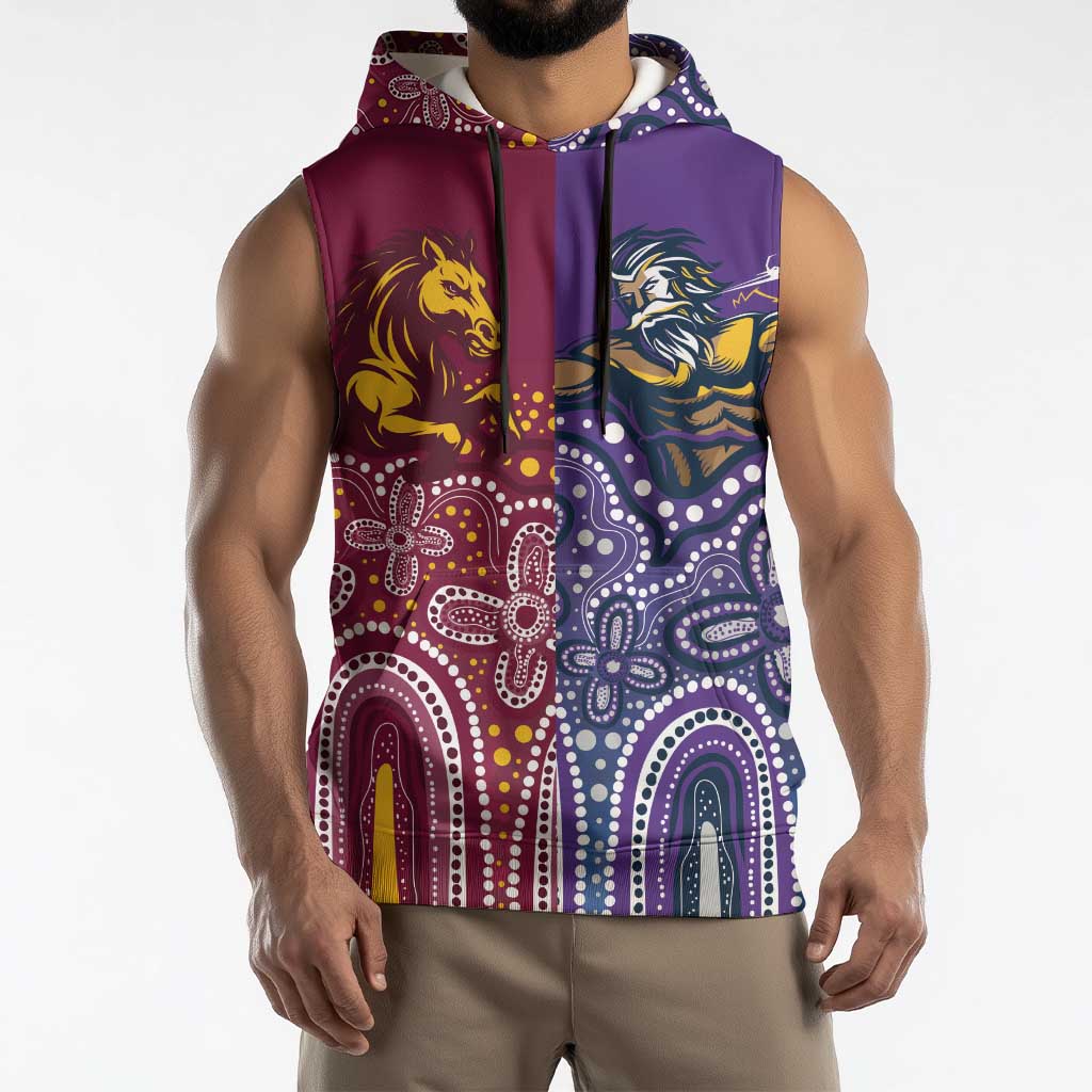 Broncos Vs Storm Rugby NRL Custom Indigenous Sleeveless Hoodie Fight To The Last - Aussie Hoodie
