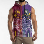 Broncos Vs Storm Rugby NRL Custom Indigenous Sleeveless Hoodie Fight To The Last - Aussie Hoodie
