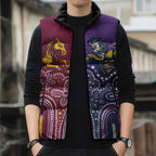 Broncos Vs Storm Rugby NRL Custom Indigenous Sleeveless Puffer Jacket Fight To The Last - Aussie Hoodie