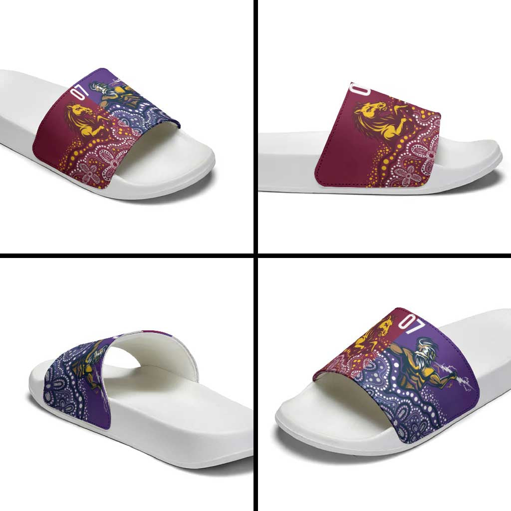 Broncos Vs Storm Rugby NRL Custom Indigenous Slide Sandals Fight To The Last - Aussie Hoodie