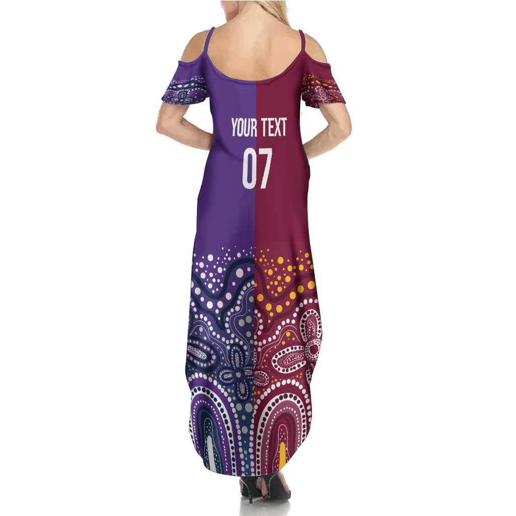 Broncos Vs Storm Rugby NRL Custom Indigenous Summer Maxi Dress Fight To The Last - Aussie Hoodie