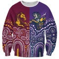 Broncos Vs Storm Rugby NRL Custom Indigenous Sweatshirt Fight To The Last - Aussie Hoodie