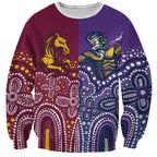 Broncos Vs Storm Rugby NRL Custom Indigenous Sweatshirt Fight To The Last - Aussie Hoodie