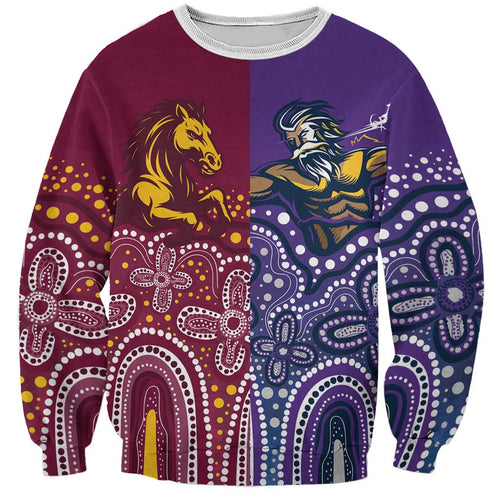 Broncos Vs Storm Rugby NRL Custom Indigenous Sweatshirt Fight To The Last - Aussie Hoodie
