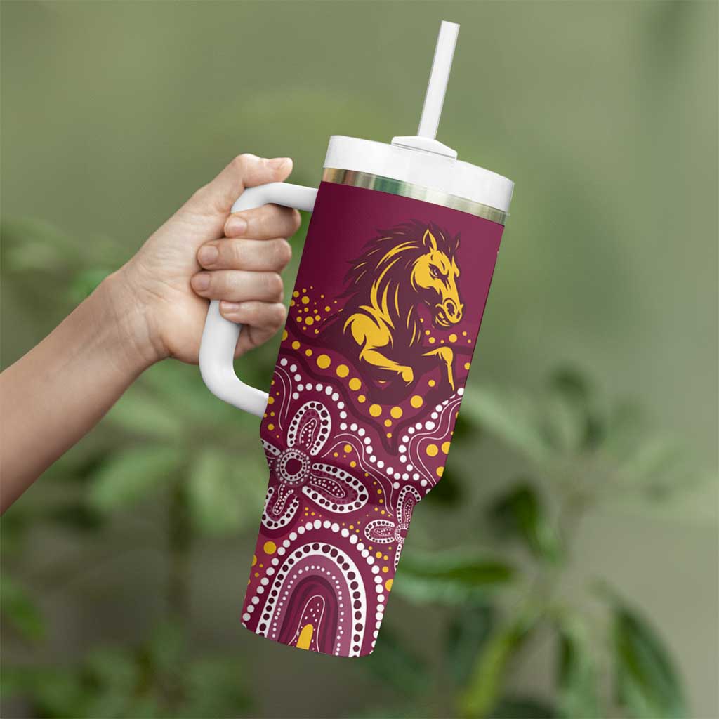 Broncos Vs Storm Rugby NRL Custom Indigenous Tumbler With Handle Fight To The Last - Aussie Hoodie