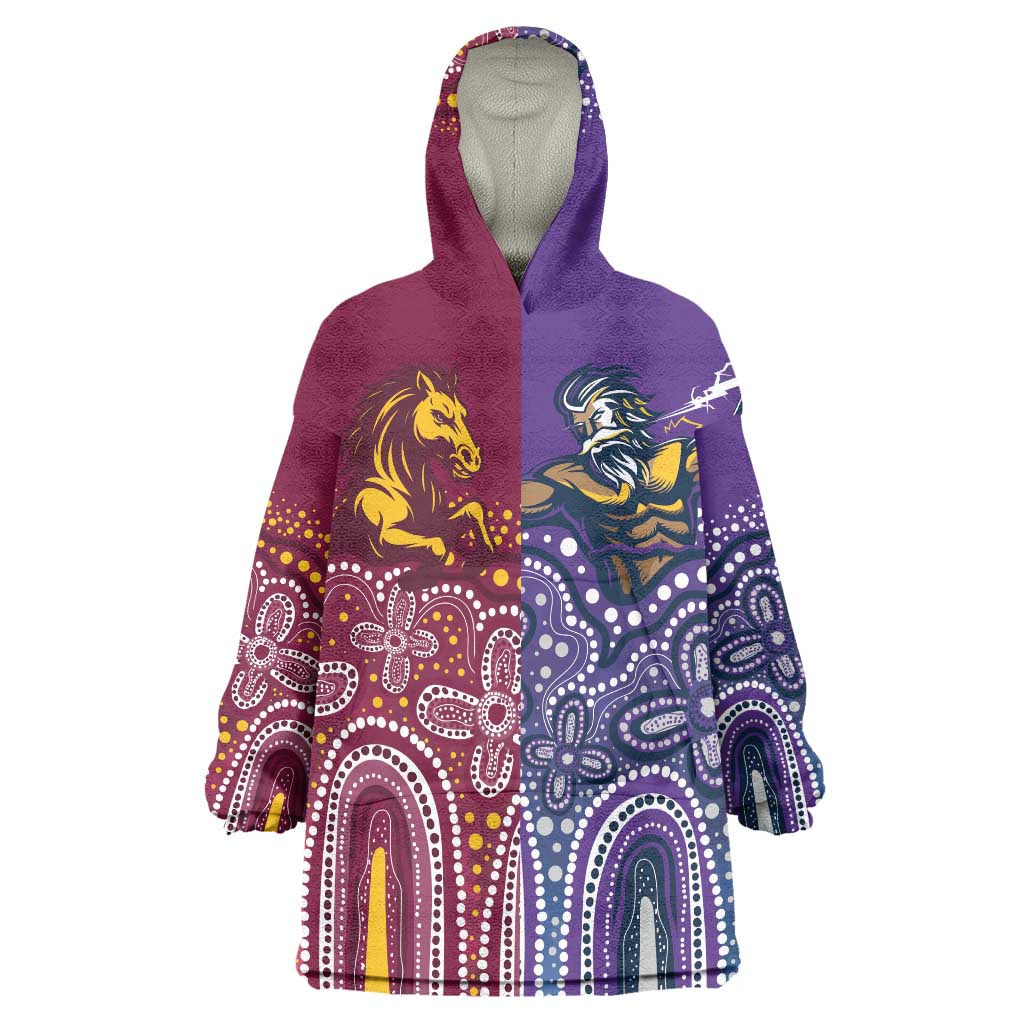 Broncos Vs Storm Rugby NRL Custom Indigenous Wearable Blanket Hoodie Fight To The Last - Aussie Hoodie