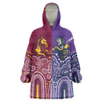 Broncos Vs Storm Rugby NRL Custom Indigenous Wearable Blanket Hoodie Fight To The Last - Aussie Hoodie