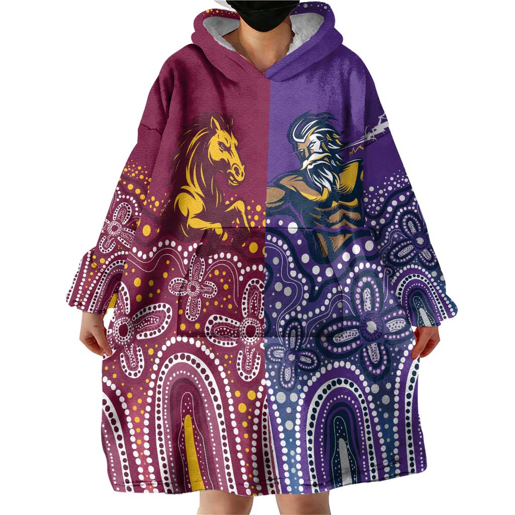 Broncos Vs Storm Rugby NRL Custom Indigenous Wearable Blanket Hoodie Fight To The Last - Aussie Hoodie