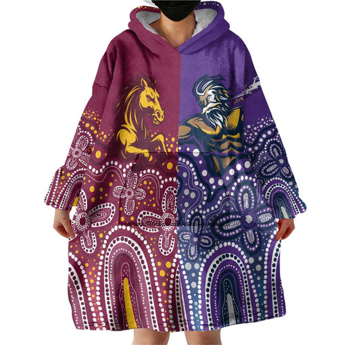 Broncos Vs Storm Rugby NRL Custom Indigenous Wearable Blanket Hoodie Fight To The Last - Aussie Hoodie