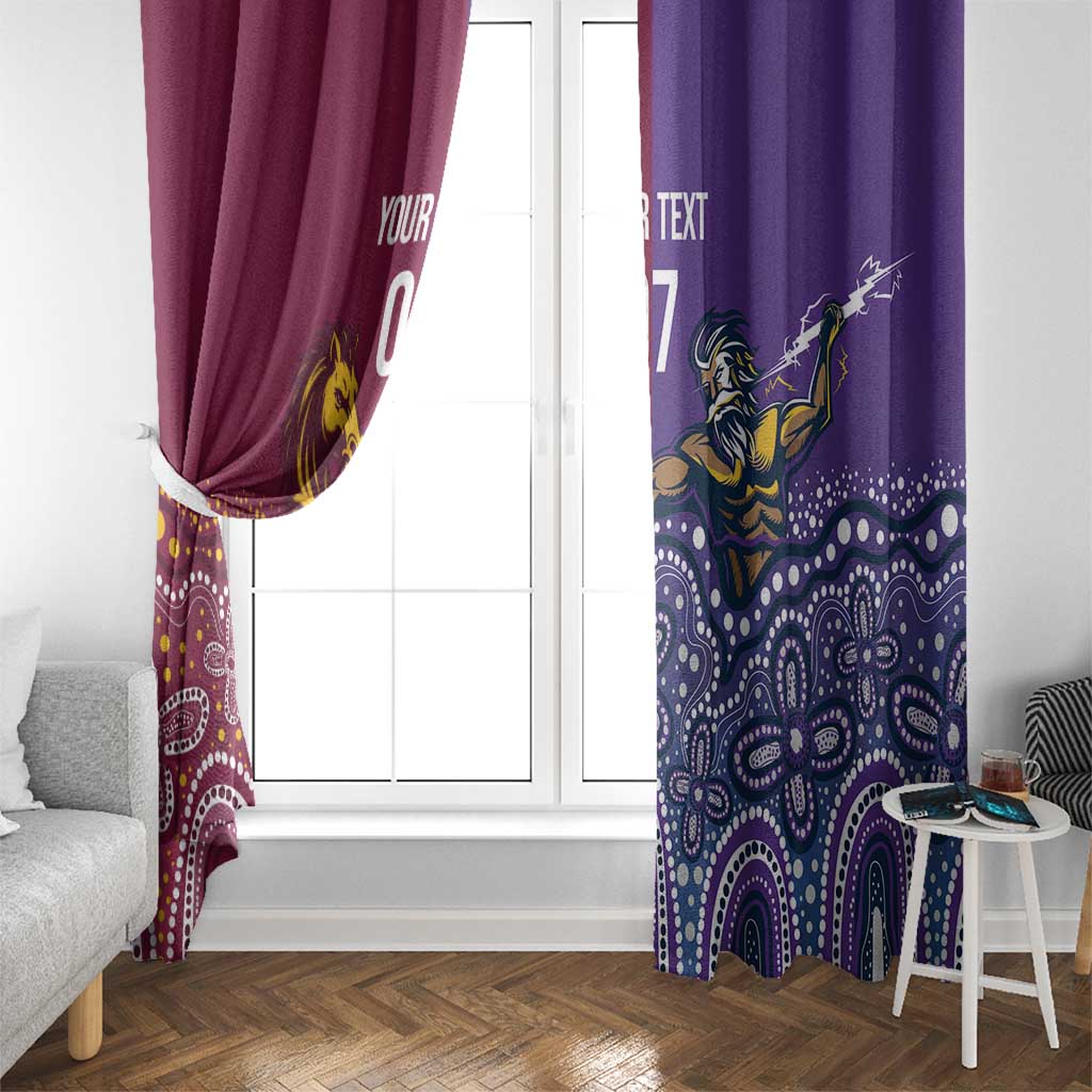 Broncos Vs Storm Rugby NRL Custom Indigenous Window Curtain Fight To The Last - Aussie Hoodie