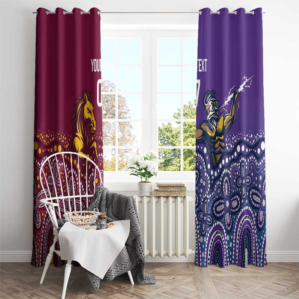 Broncos Vs Storm Rugby NRL Custom Indigenous Window Curtain Fight To The Last - Aussie Hoodie