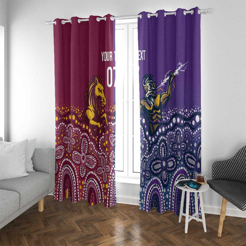 Broncos Vs Storm Rugby NRL Custom Indigenous Window Curtain Fight To The Last - Aussie Hoodie