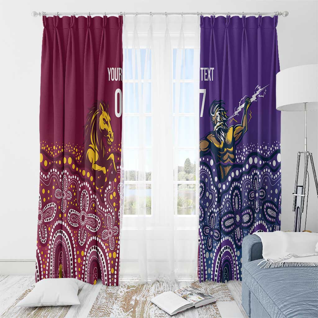 Broncos Vs Storm Rugby NRL Custom Indigenous Window Curtain Fight To The Last - Aussie Hoodie