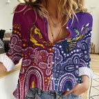 Broncos Vs Storm Rugby NRL Custom Indigenous Women Casual Shirt Fight To The Last - Aussie Hoodie