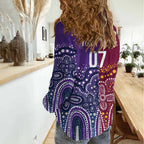 Broncos Vs Storm Rugby NRL Custom Indigenous Women Casual Shirt Fight To The Last - Aussie Hoodie