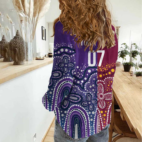 Broncos Vs Storm Rugby NRL Custom Indigenous Women Casual Shirt Fight To The Last - Aussie Hoodie