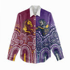Broncos Vs Storm Rugby NRL Custom Indigenous Women Casual Shirt Fight To The Last - Aussie Hoodie
