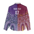 Broncos Vs Storm Rugby NRL Custom Indigenous Women Casual Shirt Fight To The Last - Aussie Hoodie