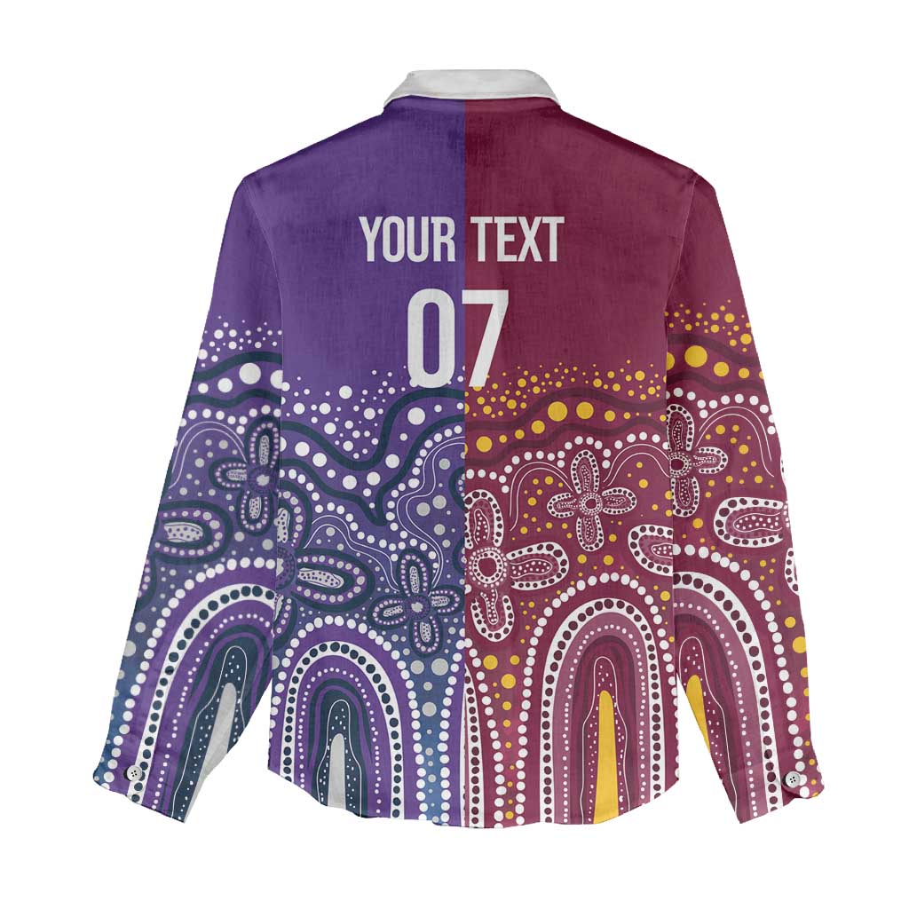 Broncos Vs Storm Rugby NRL Custom Indigenous Women Casual Shirt Fight To The Last - Aussie Hoodie