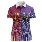 Broncos Vs Storm Rugby NRL Custom Indigenous Women Polo Shirt Fight To The Last - Aussie Hoodie