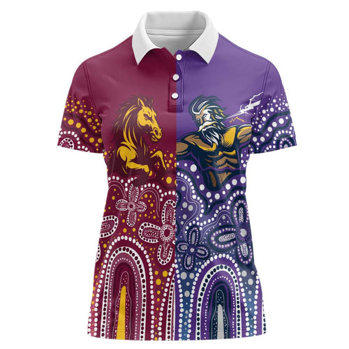 Broncos Vs Storm Rugby NRL Custom Indigenous Women Polo Shirt Fight To The Last - Aussie Hoodie