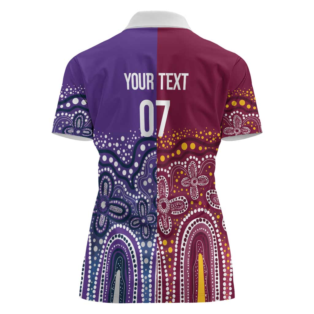 Broncos Vs Storm Rugby NRL Custom Indigenous Women Polo Shirt Fight To The Last - Aussie Hoodie