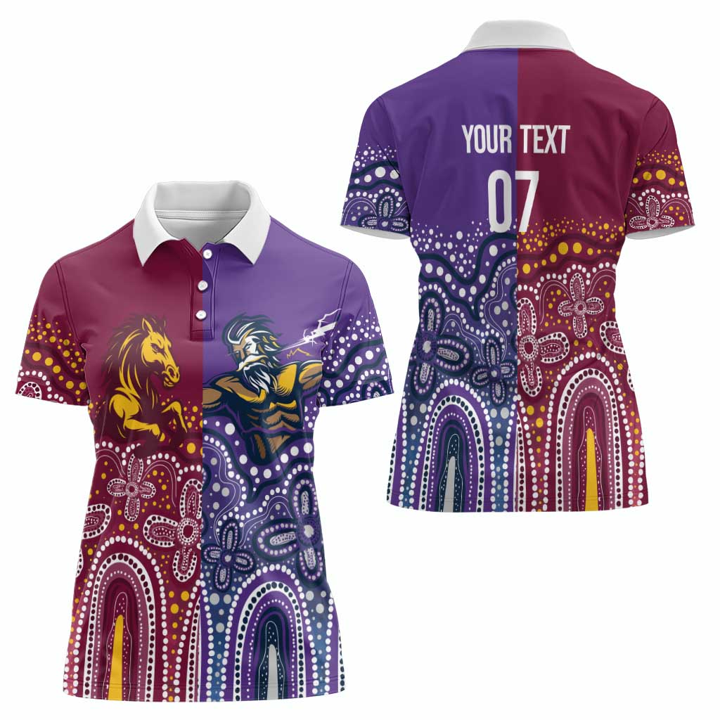 Broncos Vs Storm Rugby NRL Custom Indigenous Women Polo Shirt Fight To The Last - Aussie Hoodie