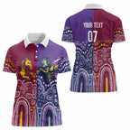 Broncos Vs Storm Rugby NRL Custom Indigenous Women Polo Shirt Fight To The Last - Aussie Hoodie