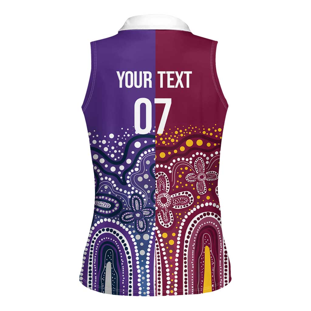 Broncos Vs Storm Rugby NRL Custom Indigenous Women Sleeveless Polo Shirt Fight To The Last - Aussie Hoodie