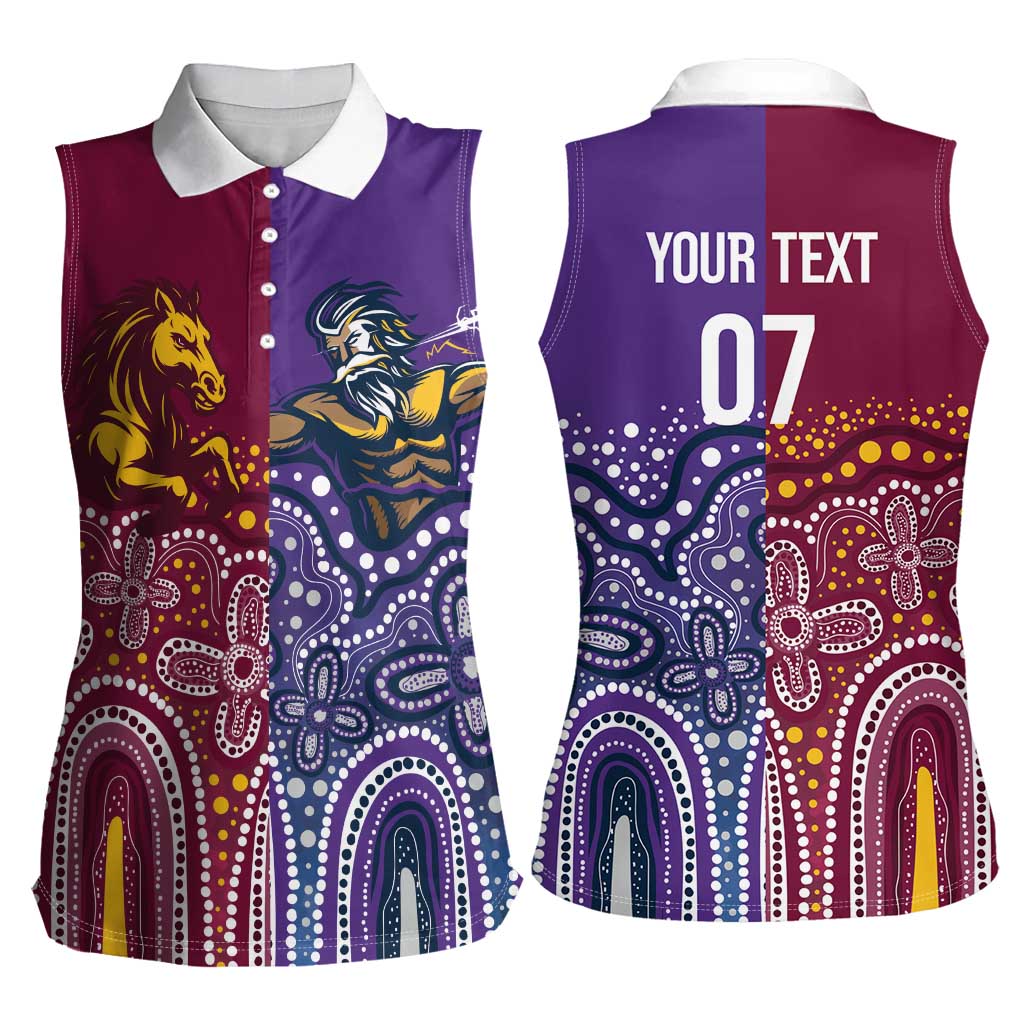 Broncos Vs Storm Rugby NRL Custom Indigenous Women Sleeveless Polo Shirt Fight To The Last - Aussie Hoodie