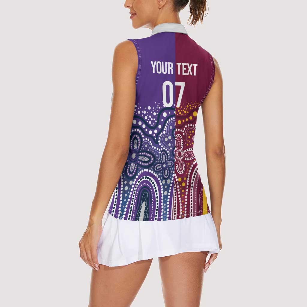 Broncos Vs Storm Rugby NRL Custom Indigenous Women Sleeveless Polo Shirt Fight To The Last - Aussie Hoodie